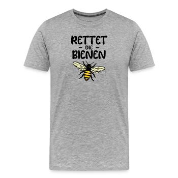 Umweltschützer Biene Statement Umwelt Artenschutz - Männer Premium Bio T-Shirt - Grau meliert - Vorne - Damien (186cm)