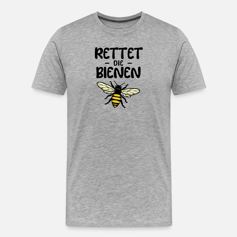 Umweltschützer Biene Statement Umwelt Artenschutz - Männer Premium Bio T-Shirt - Grau meliert