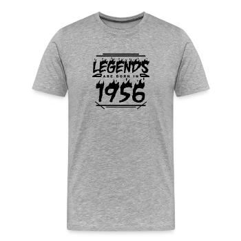 1956 - Né en 1956 - Construit en 1956 - T-shirt bio Premium Homme - gris chiné - Devant - Damien (186cm)