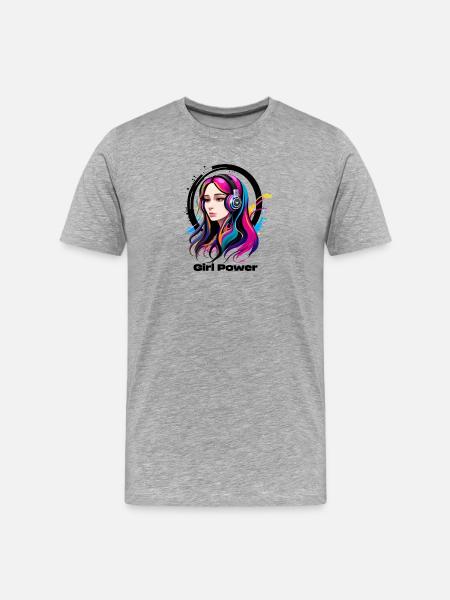 Tonal Girl Power - Men's Premium Organic T-Shirt - heather grey