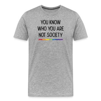 Live With Pride - Men's Premium Organic T-Shirt - heather grey - Front - Damien (186cm)
