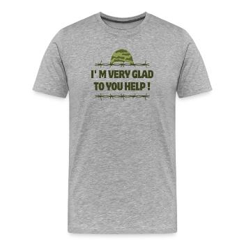 Seventh Company, 7th Company, cult film - Men's Premium Organic T-Shirt - heather grey - Front - Damien (186cm)