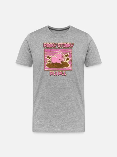Funny piggy - Men's Premium Organic T-Shirt - heather grey