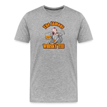 Das berühmte Whisky-Tee – Aper'Monkey Edition - Männer Premium Bio T-Shirt - Grau meliert - Vorne - Damien (186cm)