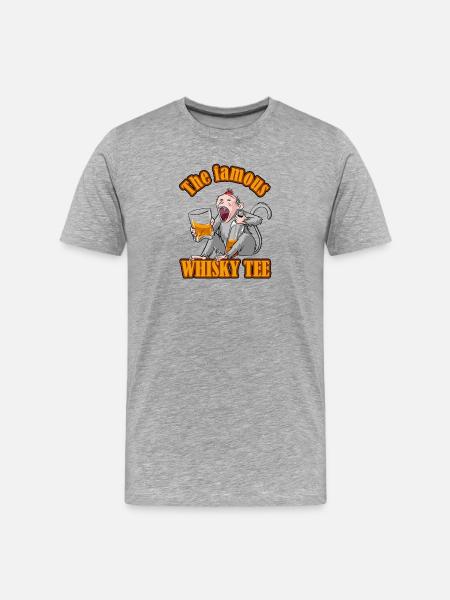 The Famous Whisky Tee – Aper'Monkey Edition - Men's Premium Organic T-Shirt - heather grey