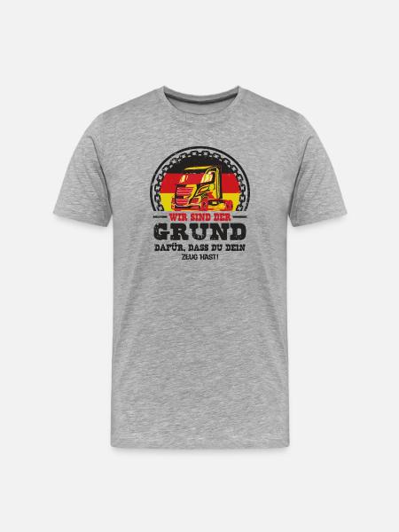 Deutscher Trucker - Männer Premium Bio T-Shirt - Grau meliert