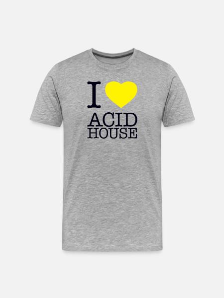 I LOVE ACID HOUSE - Men's Premium Organic T-Shirt - heather grey