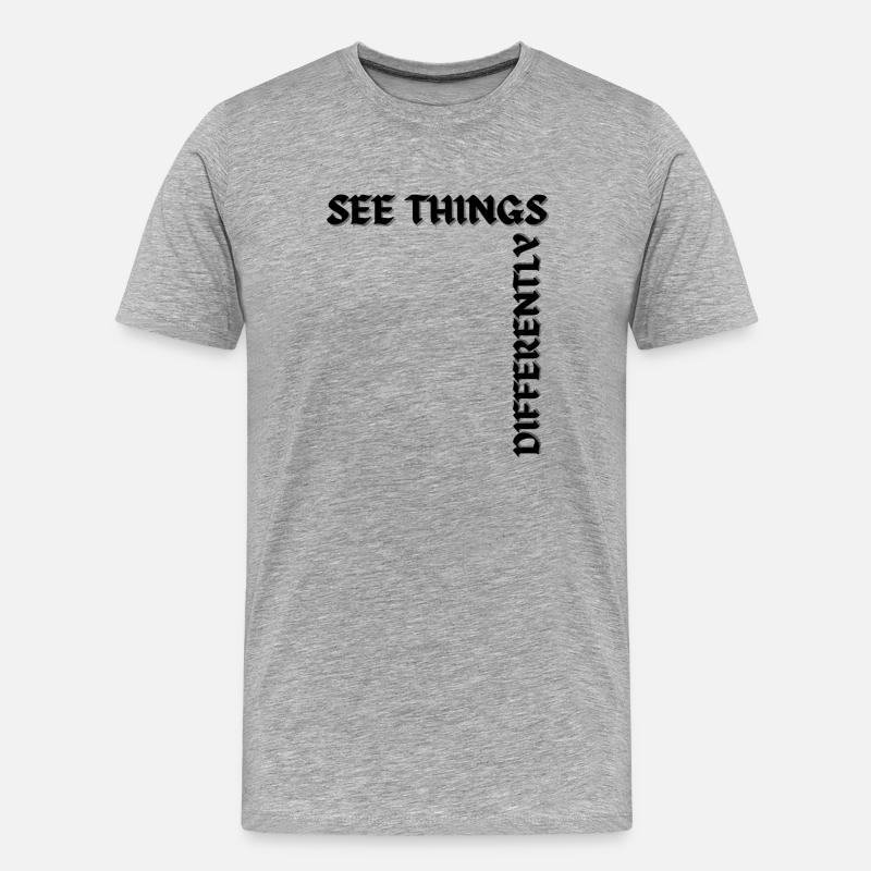 See things differently - Männer Premium Bio T-Shirt - Grau meliert