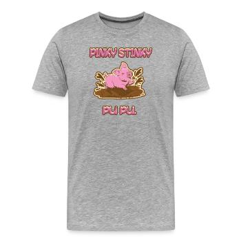 Pinky Stinky PU PU - T-shirt bio Premium Homme - gris chiné - Devant - Damien (186cm)