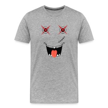 Spooky Halloween Design - Männer Premium Bio T-Shirt - Grau meliert - Vorne - Damien (186cm)
