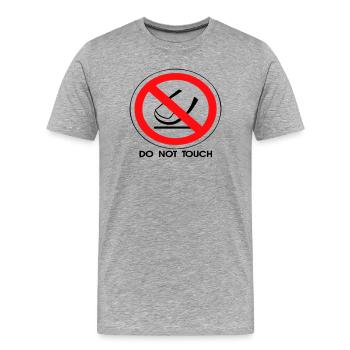 Do Not Touch - T-shirt bio Premium Homme - gris chiné - Devant - Damien (186cm)
