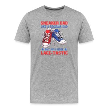 Collectionneur Sneakerhead - T-shirt bio Premium Homme - gris chiné - Devant - Damien (186cm)