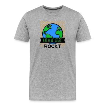 Nachhaltigkeit Mutter Erde Umwelt Statement Planet - Männer Premium Bio T-Shirt - Grau meliert - Vorne - Damien (186cm)