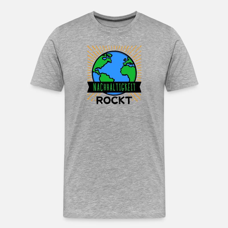 Nachhaltigkeit Mutter Erde Umwelt Statement Planet - Männer Premium Bio T-Shirt - Grau meliert
