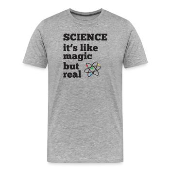 Science - it's like magic but real - Men's Premium Organic T-Shirt - heather grey - Front - Damien (186cm)
