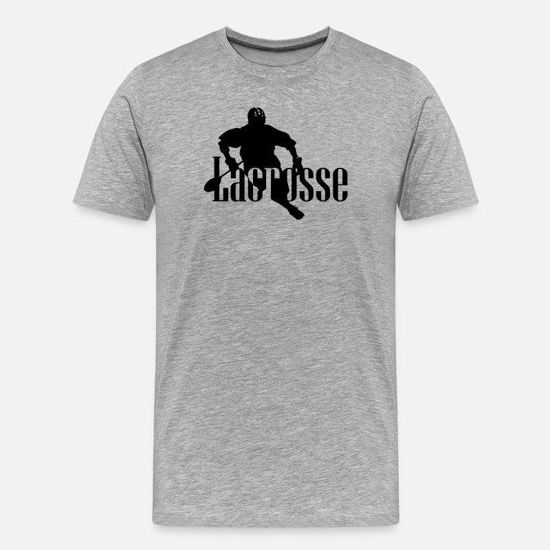 Lacrosse - Männer Premium Bio T-Shirt - Grau meliert