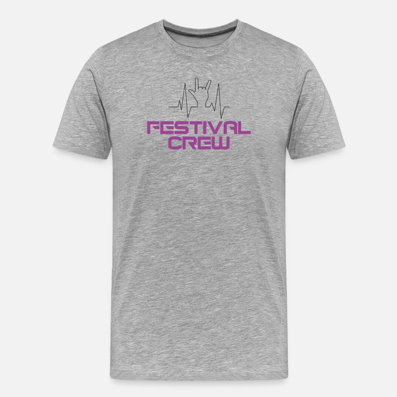 Festival Crew - Männer Premium Bio T-Shirt - Grau meliert