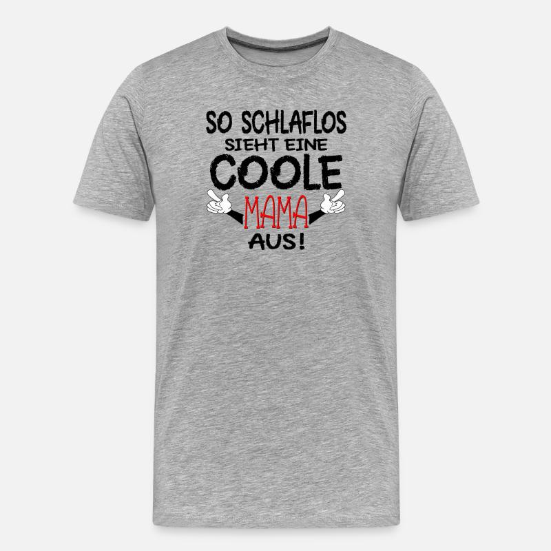 SCHLAFLOSE MAMA - SCHWANGERSCHAFT MUTTER - Männer Premium Bio T-Shirt - Grau meliert