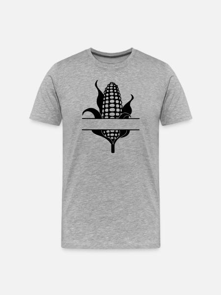 Maiskolben-Textbanner - Männer Premium Bio T-Shirt - Grau meliert