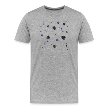 bleuets brillants et mûres comme pot-pourri - T-shirt bio Premium Homme - gris chiné - Devant - Damien (186cm)
