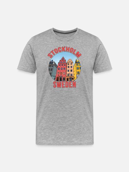 Stockholm Sweden - Men's Premium Organic T-Shirt - heather grey