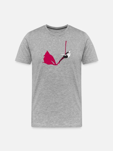 Magenta Silk's Aerial Acrobatics - Men's Premium Organic T-Shirt - heather grey