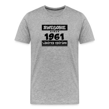 1961 - Born 1961 - Fantastic since 1961 - Men's Premium Organic T-Shirt - heather grey - Front - Damien (186cm)