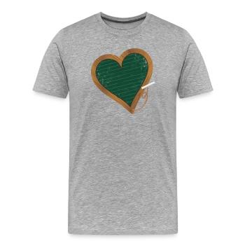 heart-shaped green slate for back-to-school - Men's Premium Organic T-Shirt - heather grey - Front - Damien (186cm)