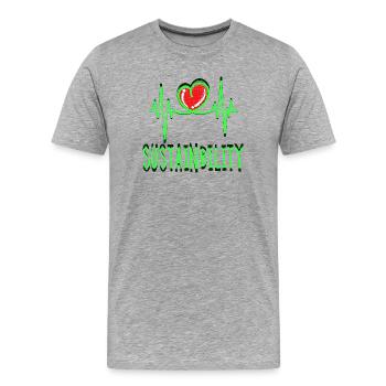 Umwelt Nachhaltigkeit Statement Umweltschutz Erde - Männer Premium Bio T-Shirt - Grau meliert - Vorne - Damien (186cm)