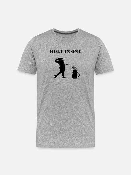 GOLFEUR HOLE IN ONE - T-shirt bio Premium Homme - gris chiné