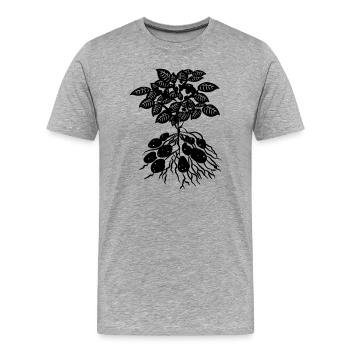 Logo der Kartoffelpflanze - Männer Premium Bio T-Shirt - Grau meliert - Vorne - Damien (186cm)