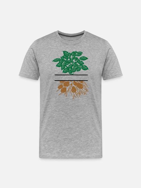 Potato plant green brown - Men's Premium Organic T-Shirt - heather grey