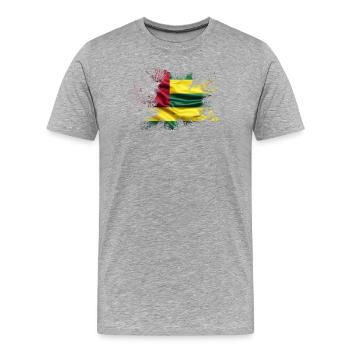 Drapeau du Togo Éclaboussure de Couleur Art Drapeau Urbain - T-shirt bio Premium Homme - gris chiné - Devant - Damien (186cm)