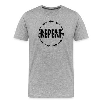 Anime Statement Mangastyle Comic Trickfilm Manga - Männer Premium Bio T-Shirt - Grau meliert - Vorne - Damien (186cm)
