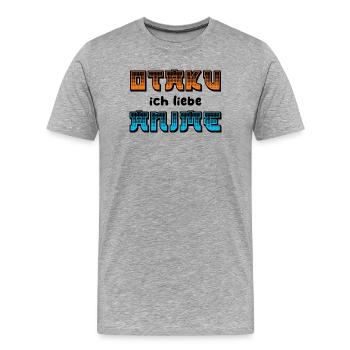 Anime Japanisch Manga Comic Otaku Statement - Männer Premium Bio T-Shirt - Grau meliert - Vorne - Damien (186cm)