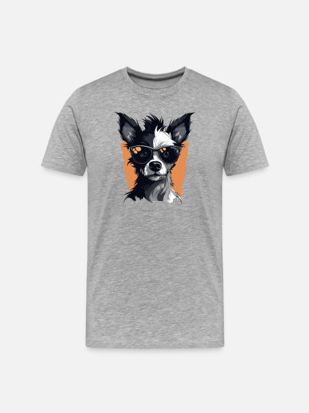 Dog Chihuahua Design - Men's Premium Organic T-Shirt - heather grey