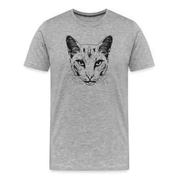 Cat 1 - Men's Premium Organic T-Shirt - heather grey - Front - Damien (186cm)