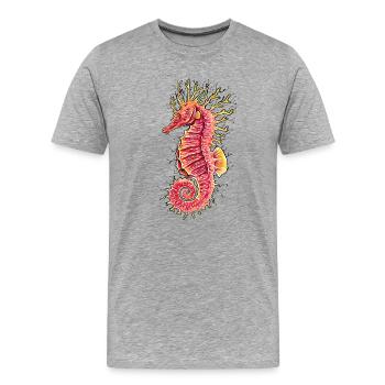 Sea horse - Men's Premium Organic T-Shirt - heather grey - Front - Damien (186cm)