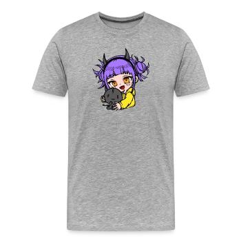Mangastyle Anime Comic Manga Japan Animation - T-shirt bio Premium Homme - gris chiné - Devant - Damien (186cm)