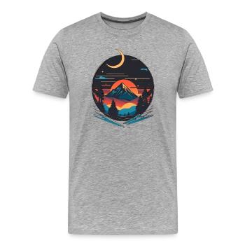 Aventure - T-shirt bio Premium Homme - gris chiné - Devant - Damien (186cm)