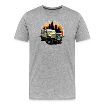 Waldweg-Verteidiger - Männer Premium Bio T-Shirt - Grau meliert - Vorne - Damien (186cm)