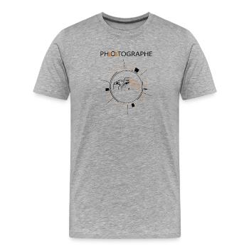 Photographer - Men's Premium Organic T-Shirt - heather grey - Front - Damien (186cm)