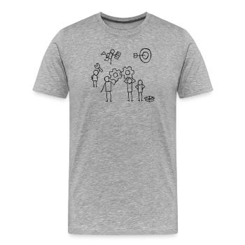 Teamwork - Männer Premium Bio T-Shirt - Grau meliert - Vorne - Damien (186cm)