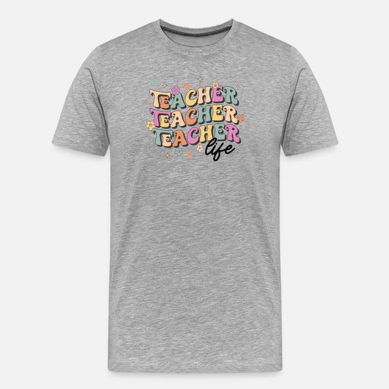 Lehrerleben - Männer Premium Bio T-Shirt - Grau meliert