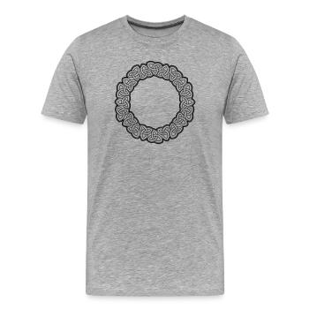 Triquetra Dekorativer Wikingerkreis - Männer Premium Bio T-Shirt - Grau meliert - Vorne - Damien (186cm)