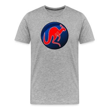 KÄNGURU LINIENZEICHNUNG BEUTELTIERE - Männer Premium Bio T-Shirt - Grau meliert - Vorne - Damien (186cm)
