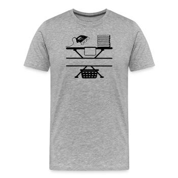 Dampfbügeleisen Paste und Textbanner - Männer Premium Bio T-Shirt - Grau meliert - Vorne - Damien (186cm)