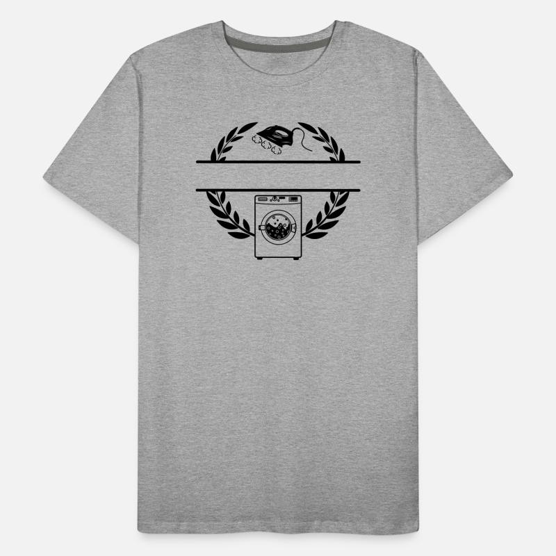 Washing machine in laurel wreath Men's Premium Organic T-Shirt