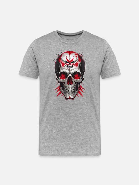 Crâne - T-shirt bio Premium Homme - gris chiné