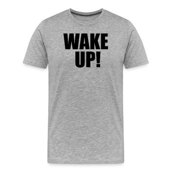 Wake UP! - T-shirt bio Premium Homme - gris chiné - Devant - Damien (186cm)
